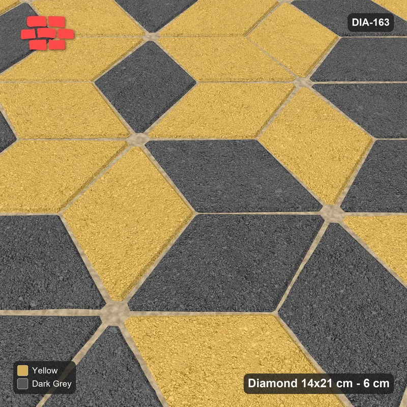 Interlock (Pasco) 14x21 cm · DIA-163 · Tumbling cubes, vertical band 75 deg - edge to edge · Side view