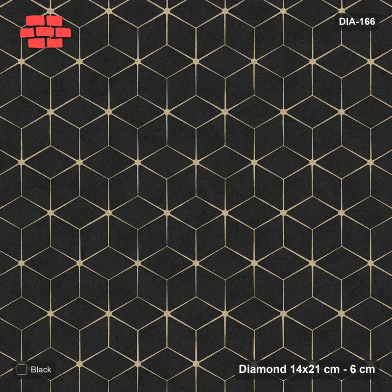 Interlock (Pasco) 14x21 cm · DIA-166 · Single-tone rhombus lattice 120 deg - edge to edge · Top view