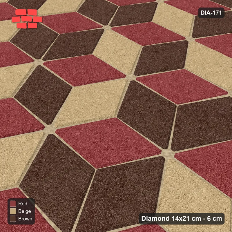 Interlock (Pasco) 14x21 cm · DIA-171 · Tumbling cubes, 2x2 flip blocks 150 deg - edge to edge · Side view