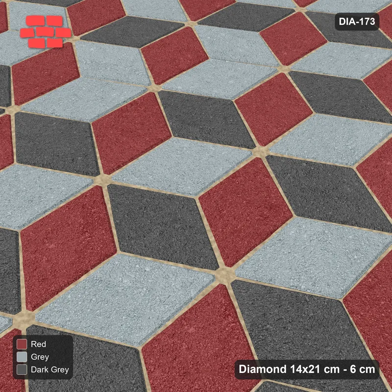 Interlock (Pasco) 14x21 cm · DIA-173 · Tumbling cubes, cross band 120 deg - edge to edge · Side view
