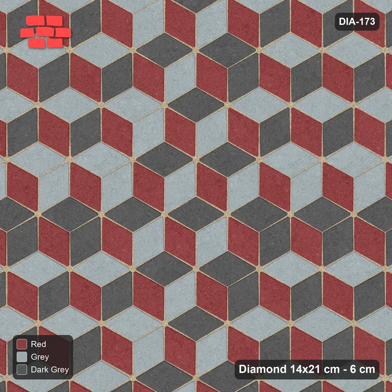 Interlock (Pasco) 14x21 cm · DIA-173 · Tumbling cubes, cross band 120 deg - edge to edge · Top view