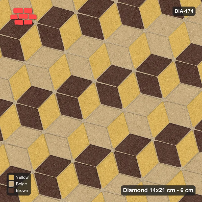 Interlock (Pasco) 14x21 cm · DIA-174 · Tumbling cubes, alternating columns 15 deg - kerb frame · Top view