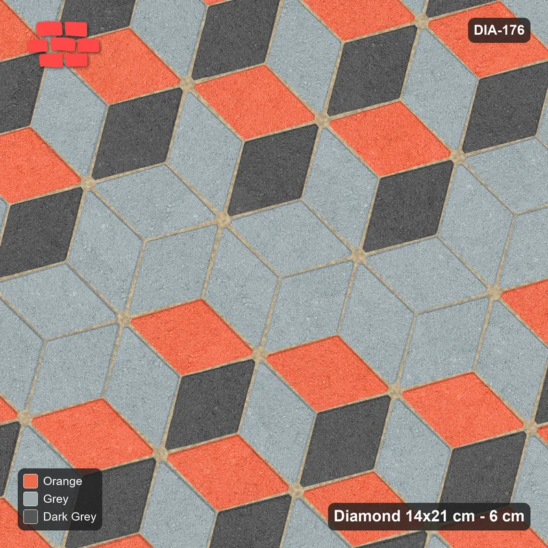 Interlock (Pasco) 14x21 cm · DIA-176 · Tumbling cubes, plain accent band 165 deg - kerb frame · Top view
