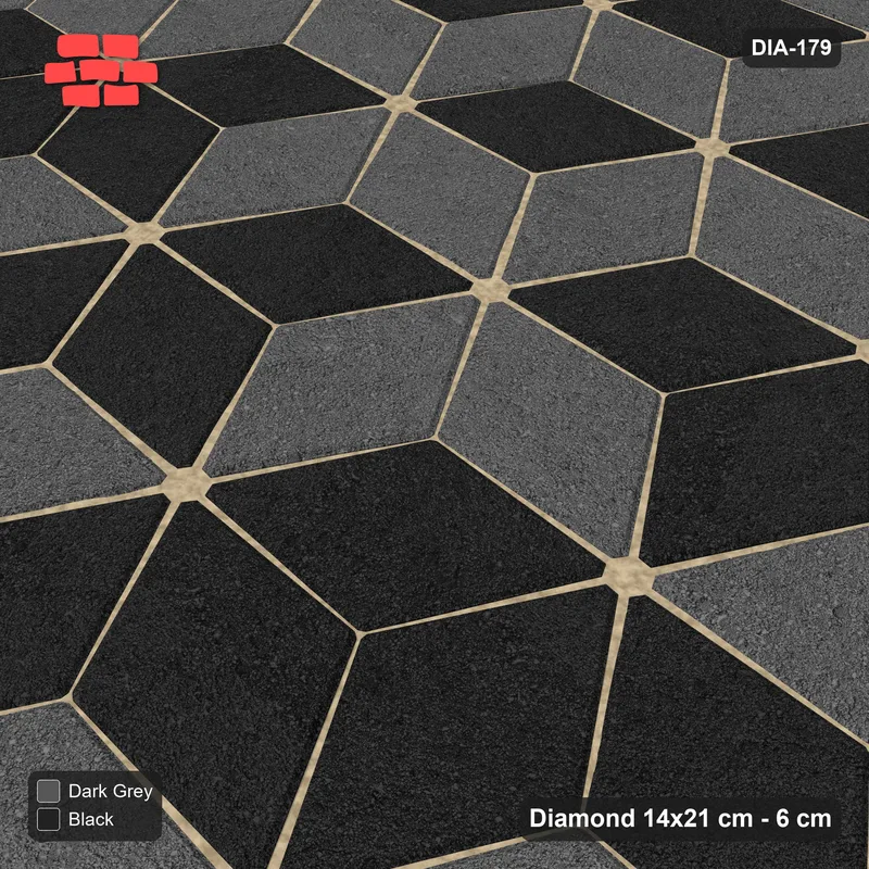 Interlock (Pasco) 14x21 cm · DIA-179 · Tumbling cubes, 3x3 flip blocks 30 deg - edge to edge · Side view