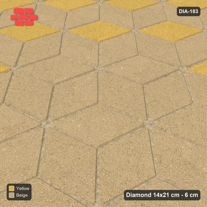 Interlock (Pasco) 14x21 cm · DIA-183 · Tumbling cubes, plain medallion 165 deg - edge to edge · Side view