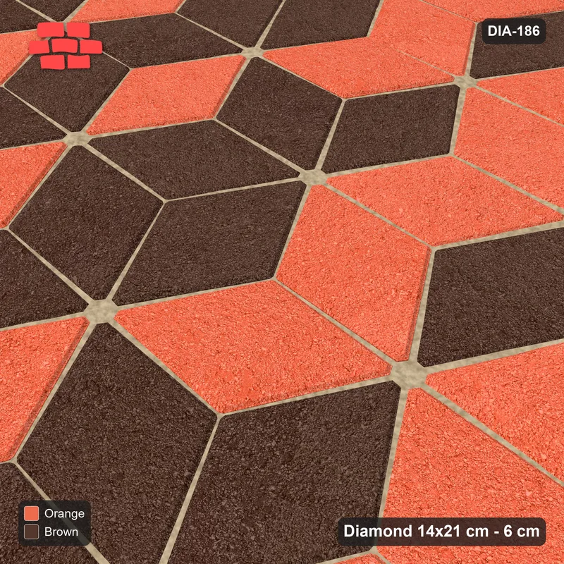 Interlock (Pasco) 14x21 cm · DIA-186 · Tumbling cubes, diagonal zones 30 deg - kerb frame · Side view