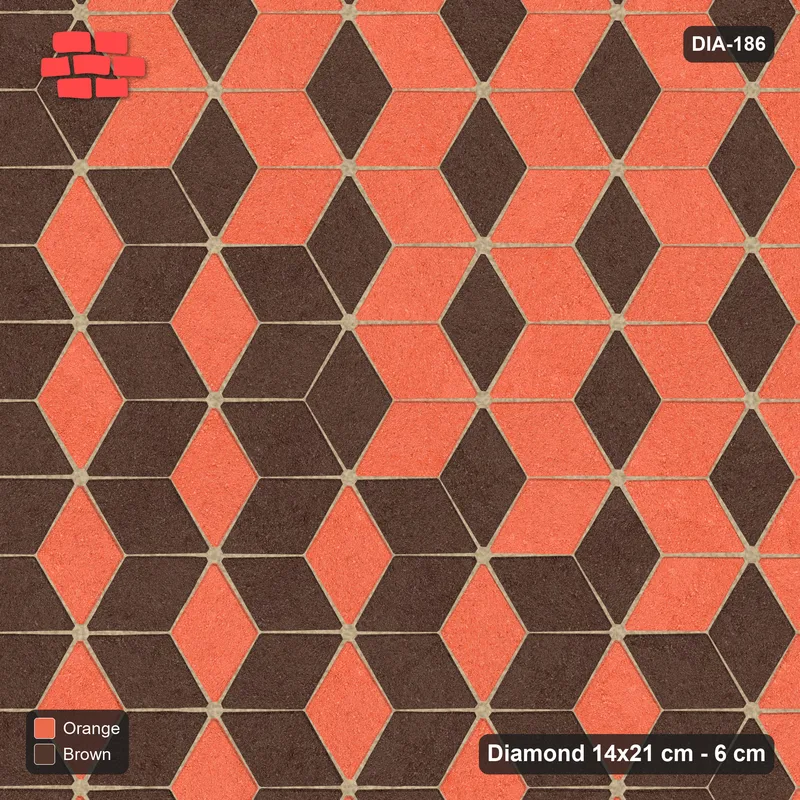 Interlock (Pasco) 14x21 cm · DIA-186 · Tumbling cubes, diagonal zones 30 deg - kerb frame · Top view