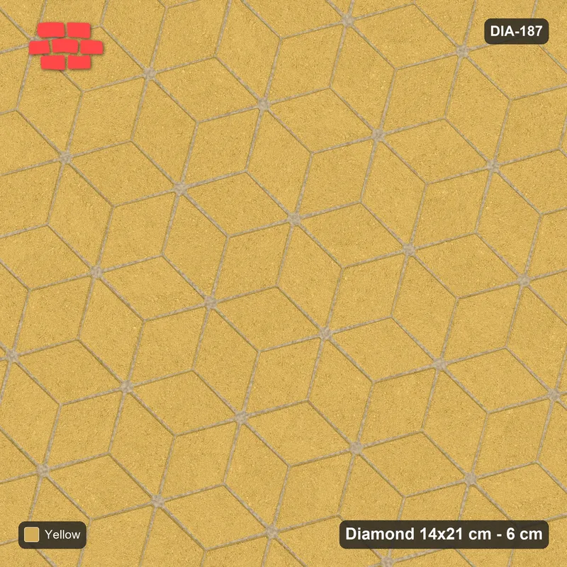 Interlock (Pasco) 14x21 cm · DIA-187 · Single-tone rhombus lattice 105 deg - edge to edge · Top view