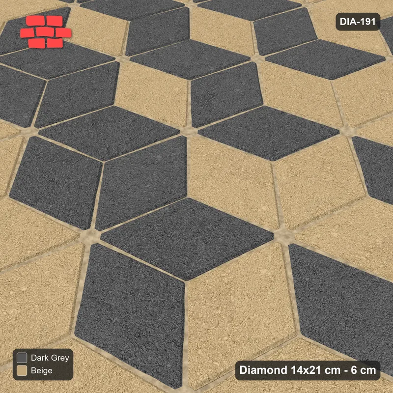 Interlock (Pasco) 14x21 cm · DIA-191 · Tumbling cubes, 3x3 flip blocks 45 deg - edge to edge · Side view