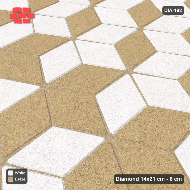Interlock (Pasco) 14x21 cm · DIA-192 · Tumbling cubes, feature band 120 deg - edge to edge · Side view
