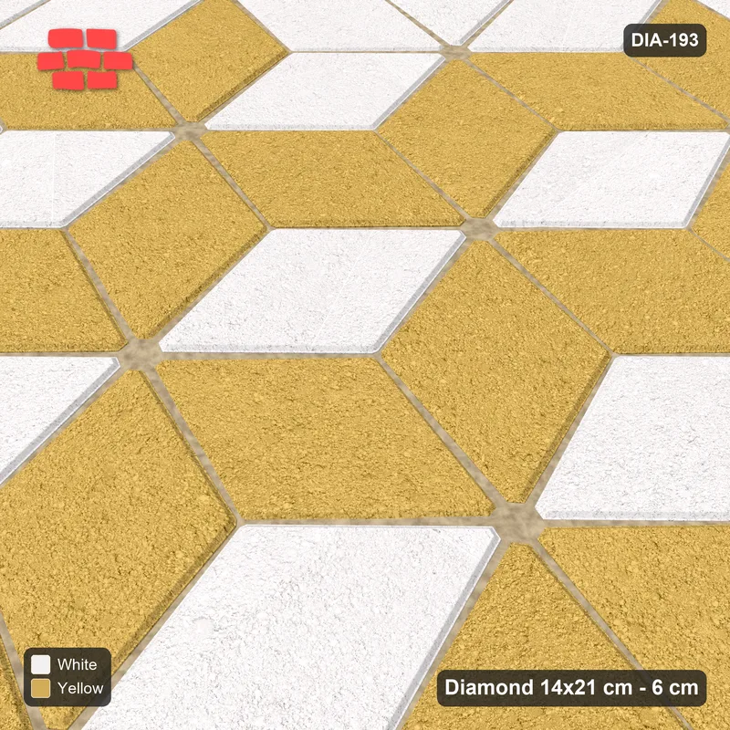 Interlock (Pasco) 14x21 cm · DIA-193 · Tumbling cubes, medallion 15 deg - kerb frame · Side view