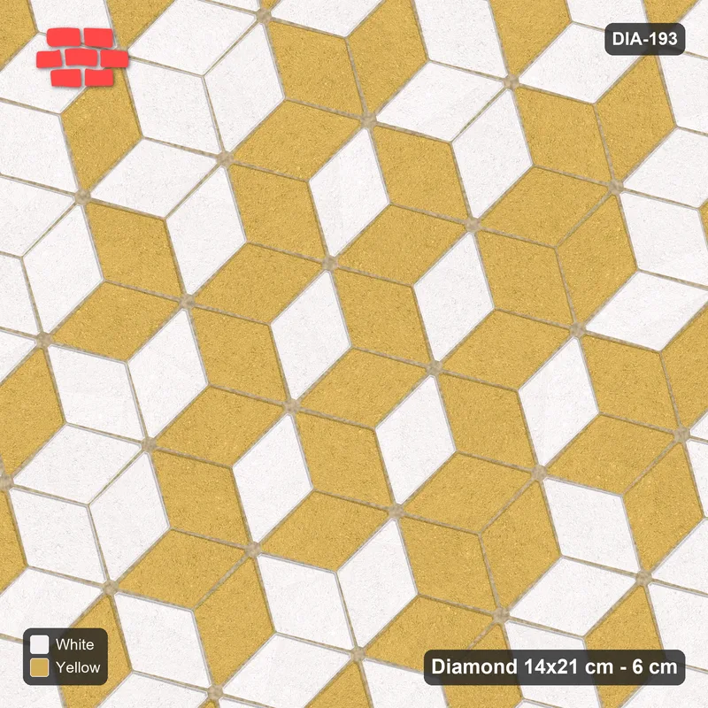 Interlock (Pasco) 14x21 cm · DIA-193 · Tumbling cubes, medallion 15 deg - kerb frame · Top view