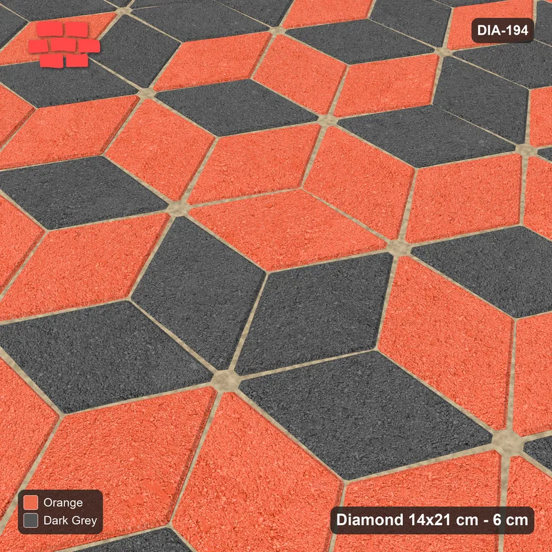 Interlock (Pasco) 14x21 cm · DIA-194 · Tumbling cubes, tonal rings 90 deg - edge to edge · Side view