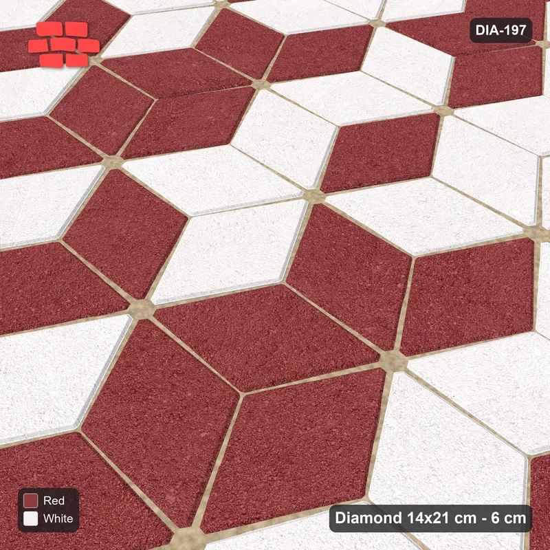 Interlock (Pasco) 14x21 cm · DIA-197 · Tumbling cubes, 2x2 flip blocks 150 deg - kerb frame · Side view