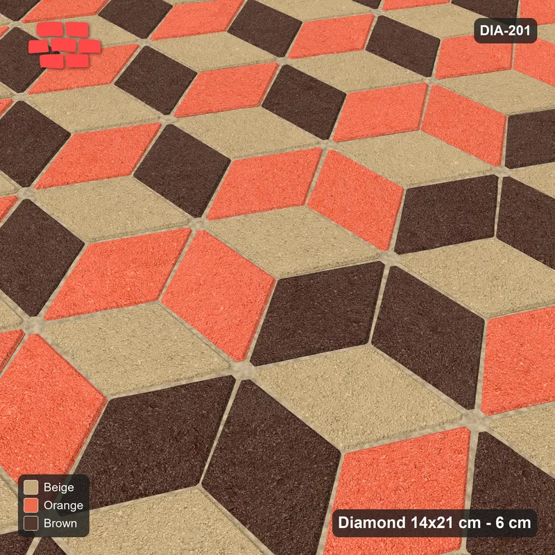 Interlock (Pasco) 14x21 cm · DIA-201 · Tumbling cubes, vertical band 90 deg - edge to edge · Side view