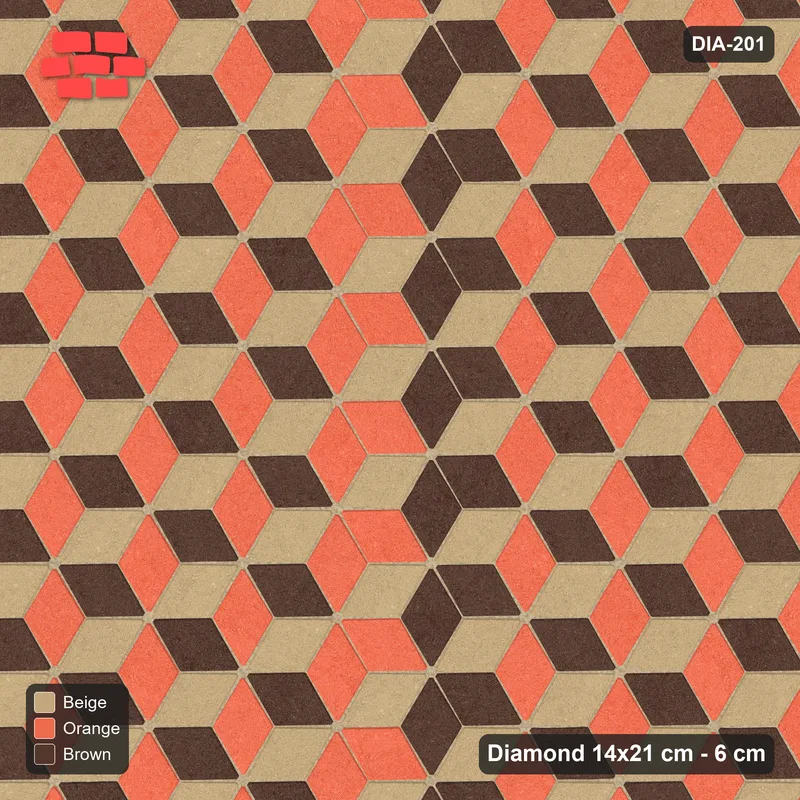 Interlock (Pasco) 14x21 cm · DIA-201 · Tumbling cubes, vertical band 90 deg - edge to edge · Top view