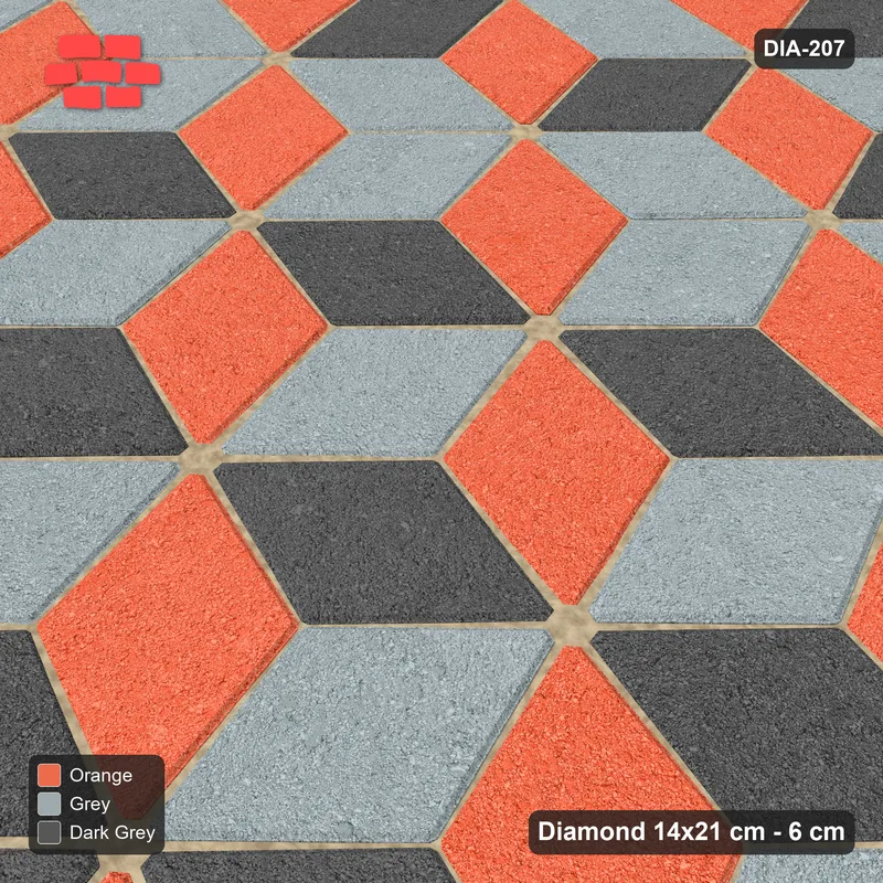Interlock (Pasco) 14x21 cm · DIA-207 · Tumbling cubes, feature band 15 deg - edge to edge · Side view