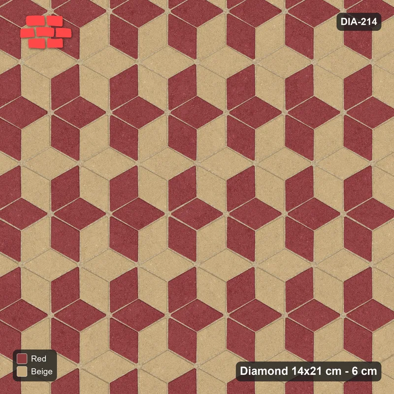 Interlock (Pasco) 14x21 cm · DIA-214 · Tumbling cubes, alternating rows 0 deg - edge to edge · Top view
