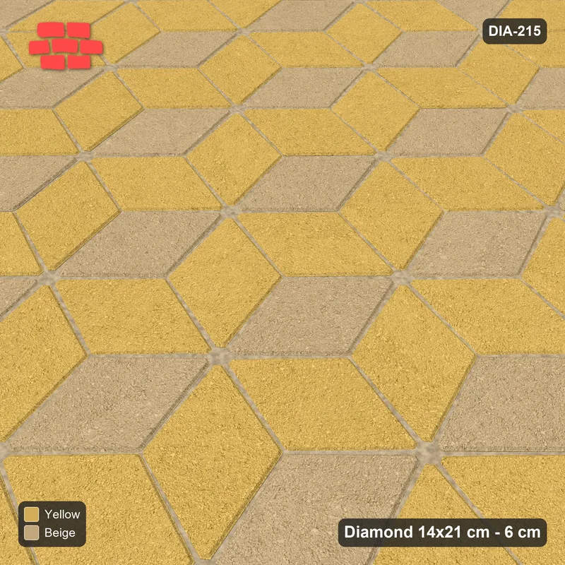 Interlock (Pasco) 14x21 cm · DIA-215 · Tumbling cubes, accent border 75 deg - edge to edge · Side view