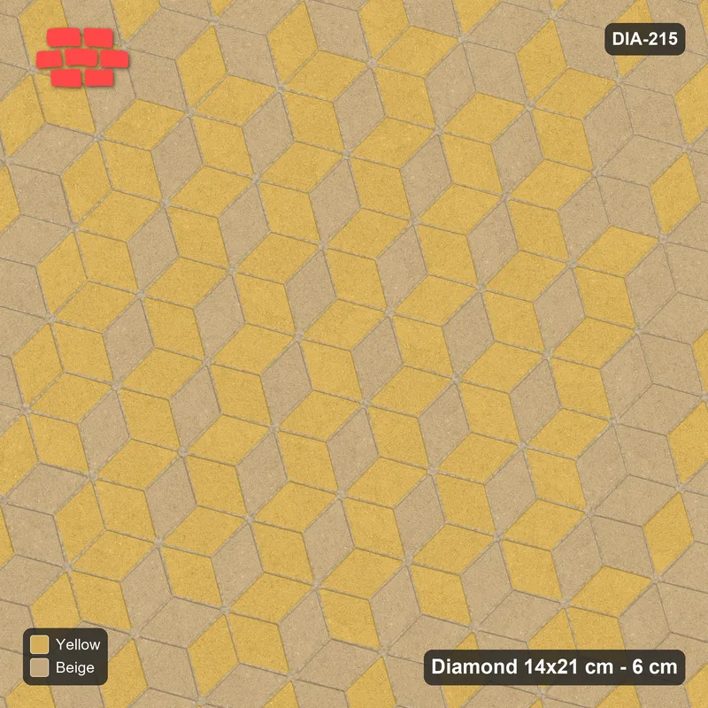 Interlock (Pasco) 14x21 cm · DIA-215 · Tumbling cubes, accent border 75 deg - edge to edge · Top view