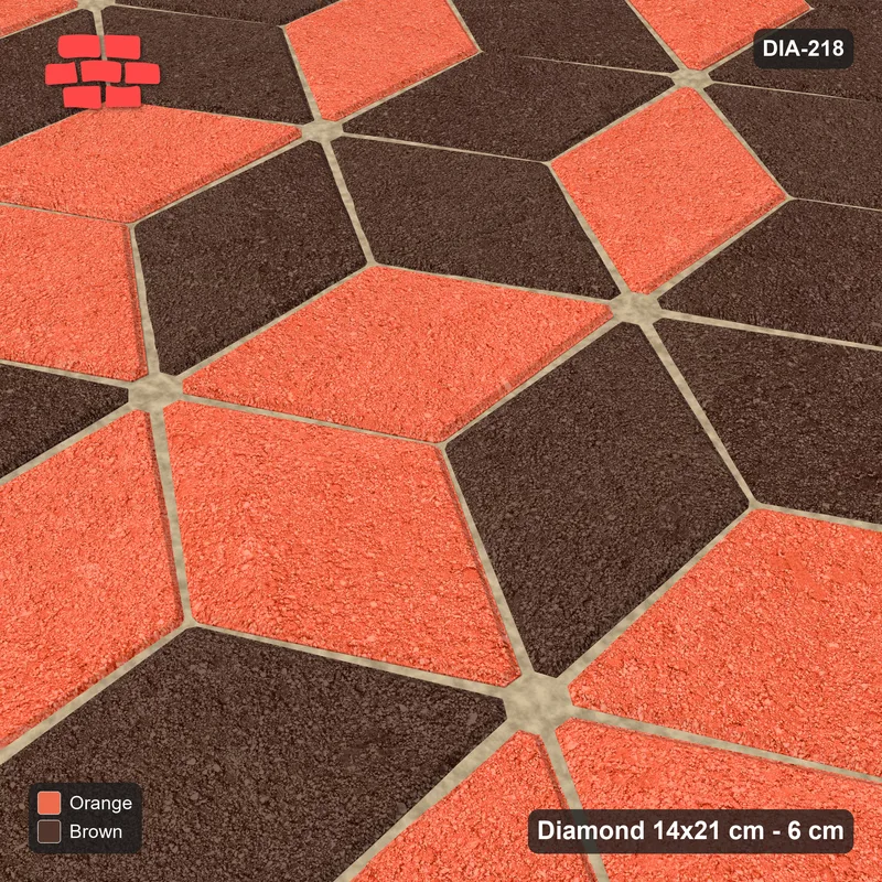 Interlock (Pasco) 14x21 cm · DIA-218 · Tumbling cubes, feature band 120 deg - kerb frame · Side view