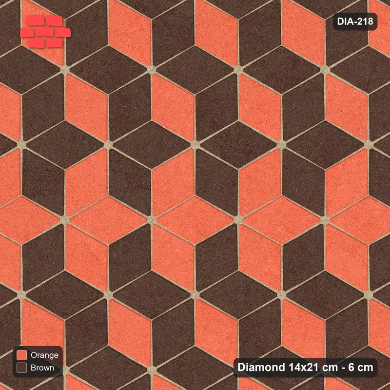 Interlock (Pasco) 14x21 cm · DIA-218 · Tumbling cubes, feature band 120 deg - kerb frame · Top view