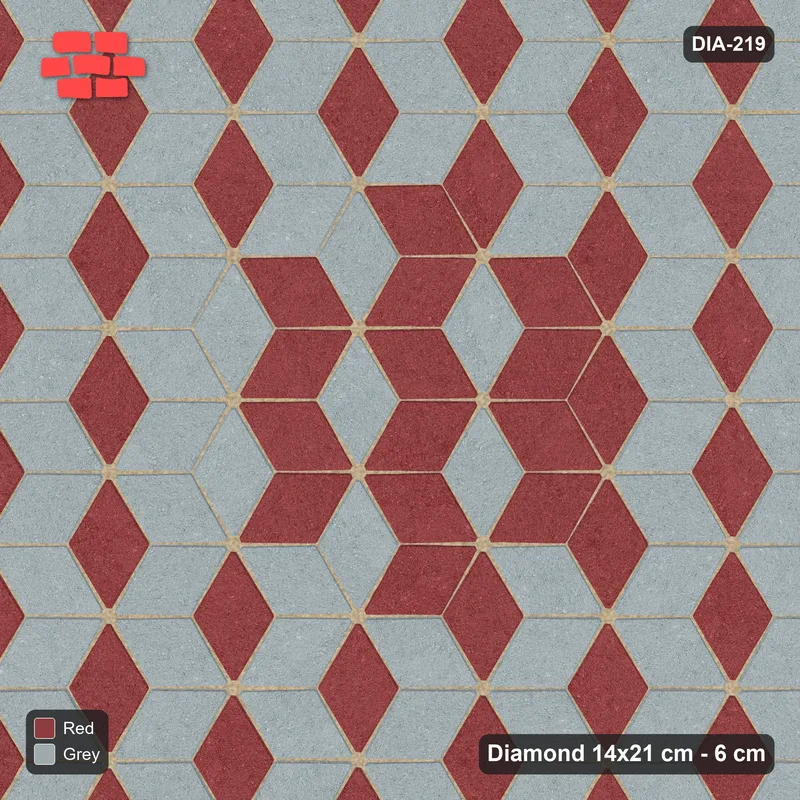 Interlock (Pasco) 14x21 cm · DIA-219 · Tumbling cubes, medallion 30 deg - edge to edge · Top view