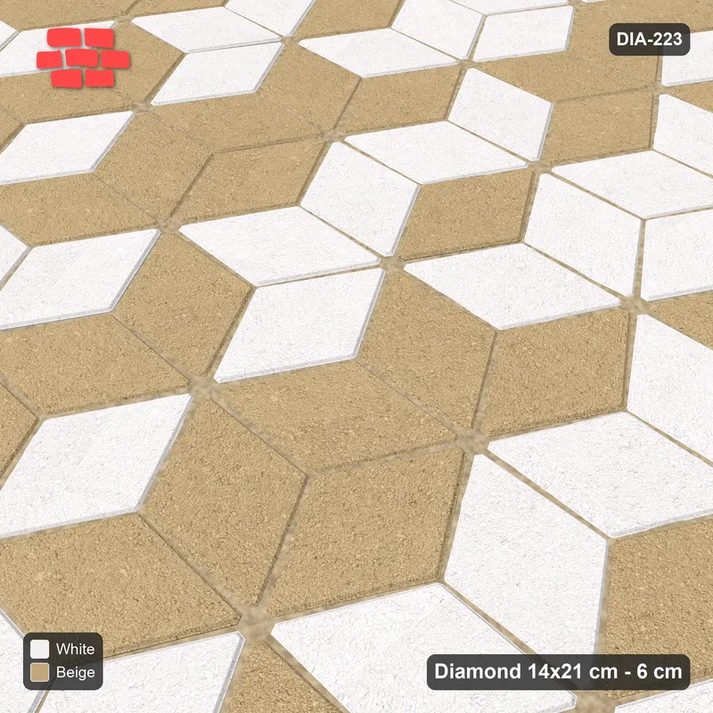 Interlock (Pasco) 14x21 cm · DIA-223 · Tumbling cubes, 2x2 flip blocks 150 deg - edge to edge · Side view