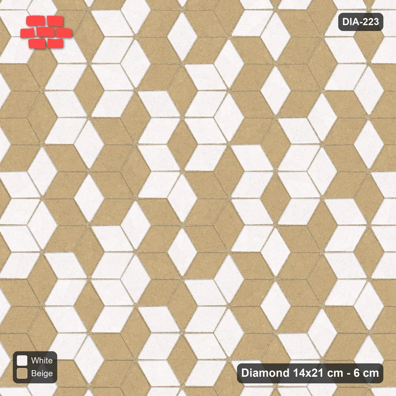 Interlock (Pasco) 14x21 cm · DIA-223 · Tumbling cubes, 2x2 flip blocks 150 deg - edge to edge · Top view