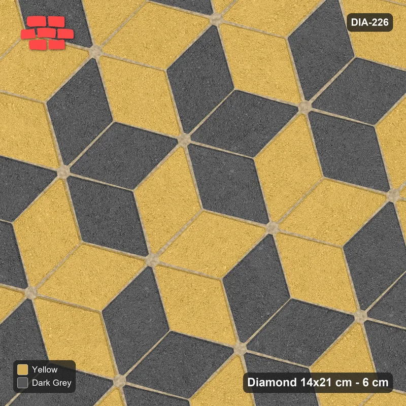 Interlock (Pasco) 14x21 cm · DIA-226 · Tumbling cubes, alternating columns 15 deg - kerb frame · Top view