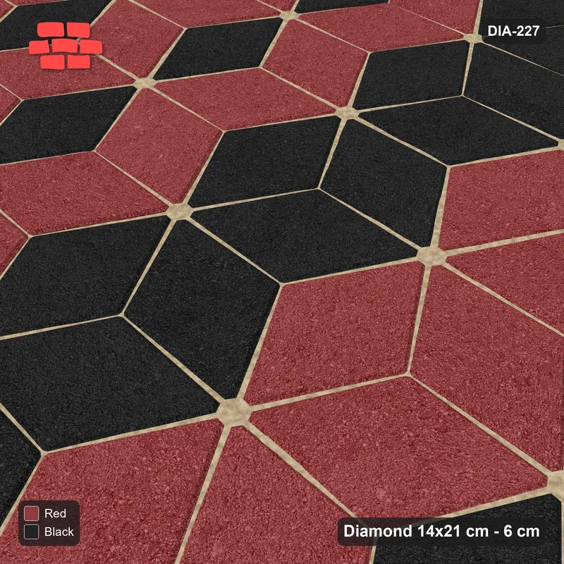 Interlock (Pasco) 14x21 cm · DIA-227 · Tumbling cubes, vertical band 90 deg - edge to edge · Side view
