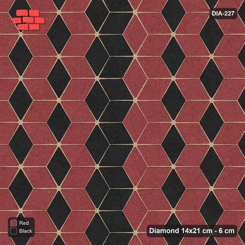 Interlock (Pasco) 14x21 cm · DIA-227 · Tumbling cubes, vertical band 90 deg - edge to edge · Top view