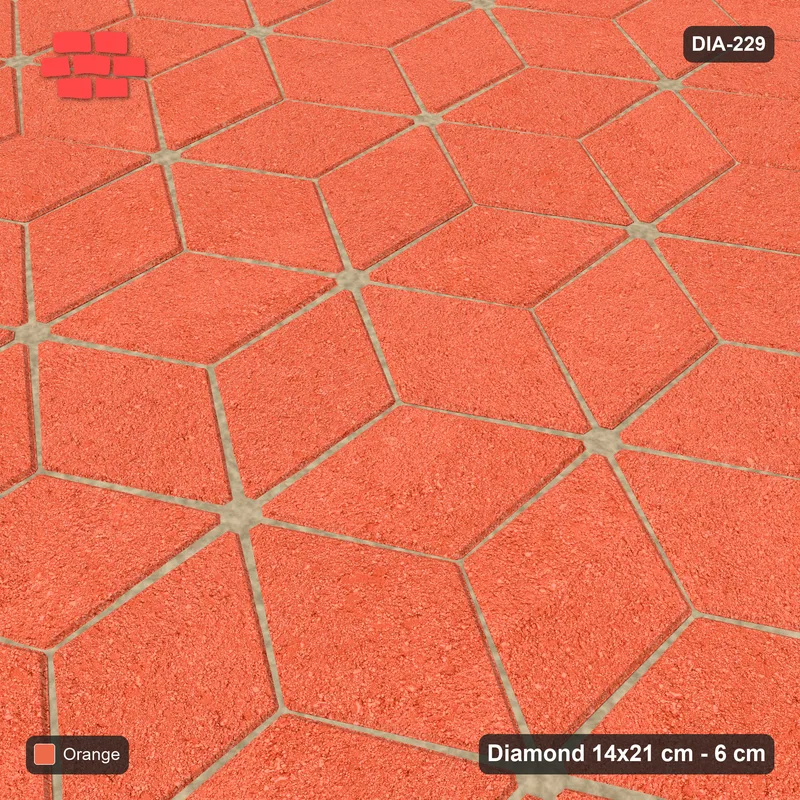 Interlock (Pasco) 14x21 cm · DIA-229 · Single-tone rhombus lattice 60 deg - edge to edge · Side view