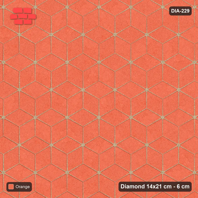 Interlock (Pasco) 14x21 cm · DIA-229 · Single-tone rhombus lattice 60 deg - edge to edge · Top view