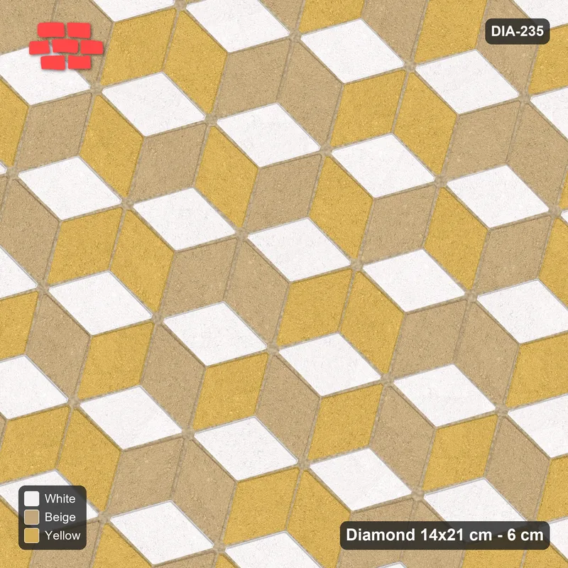 Interlock (Pasco) 14x21 cm · DIA-235 · Tumbling cubes, 2x2 flip blocks 165 deg - edge to edge · Top view