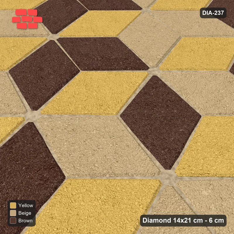 Interlock (Pasco) 14x21 cm · DIA-237 · Tumbling cubes, cross band 135 deg - kerb frame · Side view