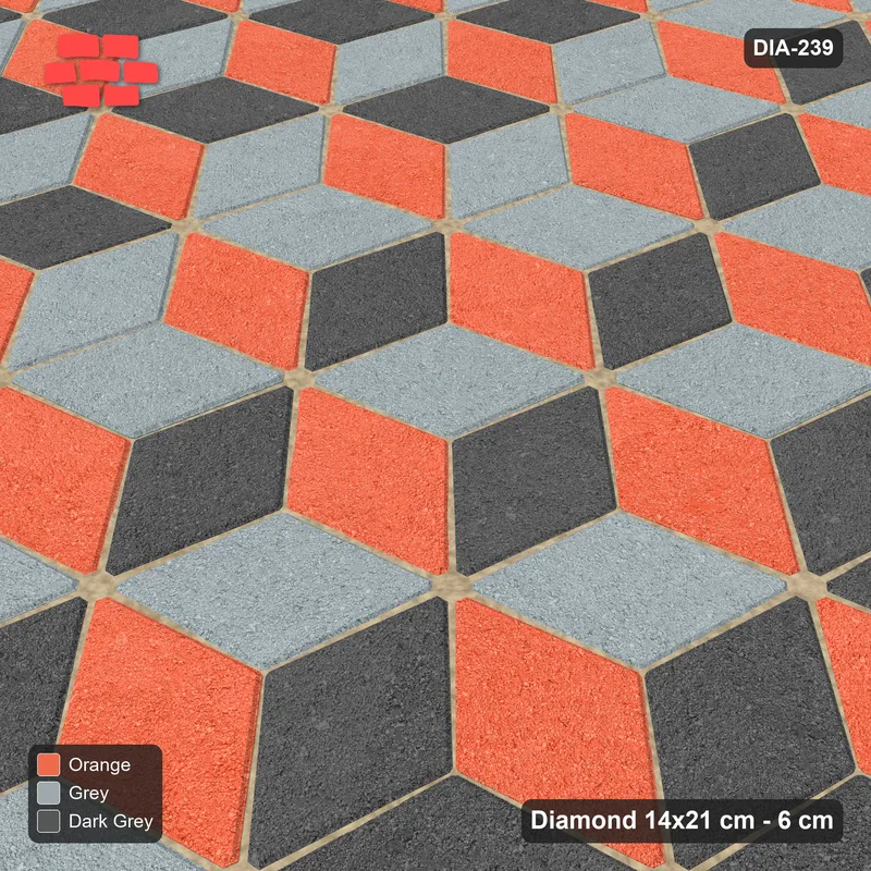 Interlock (Pasco) 14x21 cm · DIA-239 · Tumbling cubes, vertical band 105 deg - edge to edge · Side view
