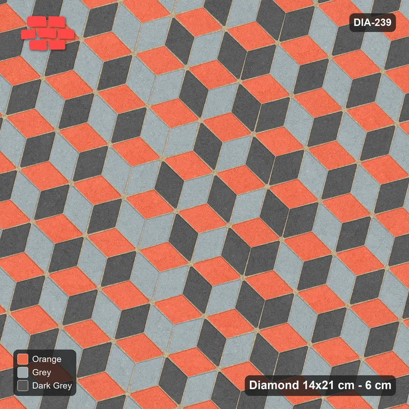 Interlock (Pasco) 14x21 cm · DIA-239 · Tumbling cubes, vertical band 105 deg - edge to edge · Top view
