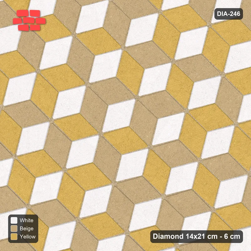 Interlock (Pasco) 14x21 cm · DIA-246 · Tumbling cubes, 2x2 flip blocks 105 deg - kerb frame · Top view