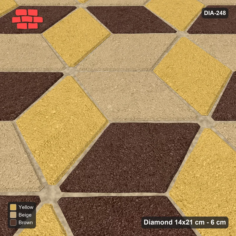 Interlock (Pasco) 14x21 cm · DIA-248 · Tumbling cubes, cross band 75 deg - kerb frame · Side view