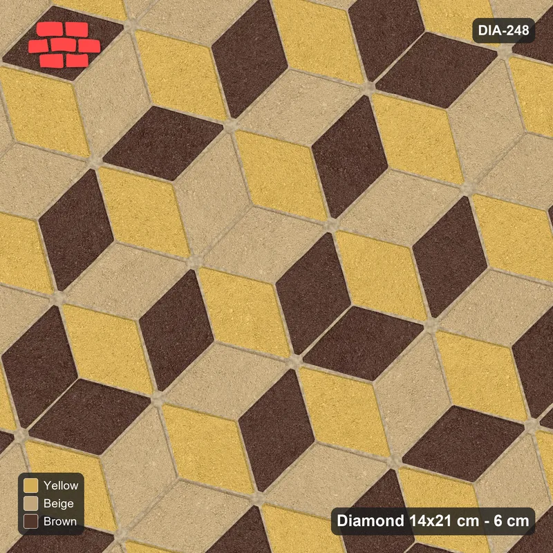 Interlock (Pasco) 14x21 cm · DIA-248 · Tumbling cubes, cross band 75 deg - kerb frame · Top view