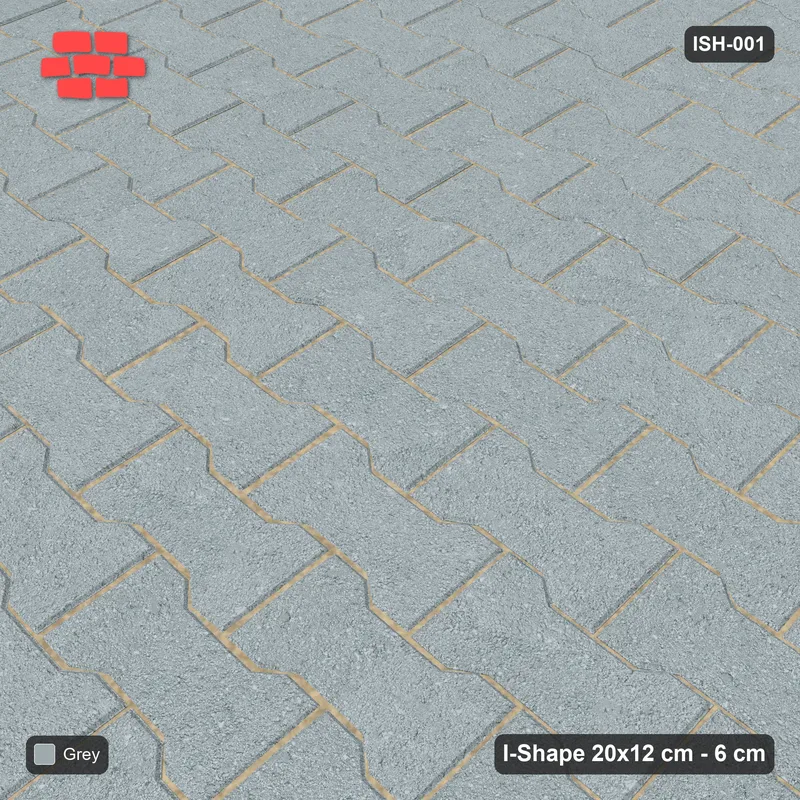 Interlock (Pasco) 20x12 cm · ISH-001 · Aligned lattice, solid tone · Side view Interlock (Pasco) 20x12 cm · ISH-001 · Aligned lattice, solid tone · Side view