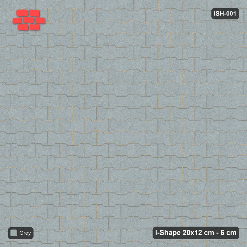 Interlock (Pasco) 20x12 cm · ISH-001 · Aligned lattice, solid tone · Top view Interlock (Pasco) 20x12 cm · ISH-001 · Aligned lattice, solid tone · Top view