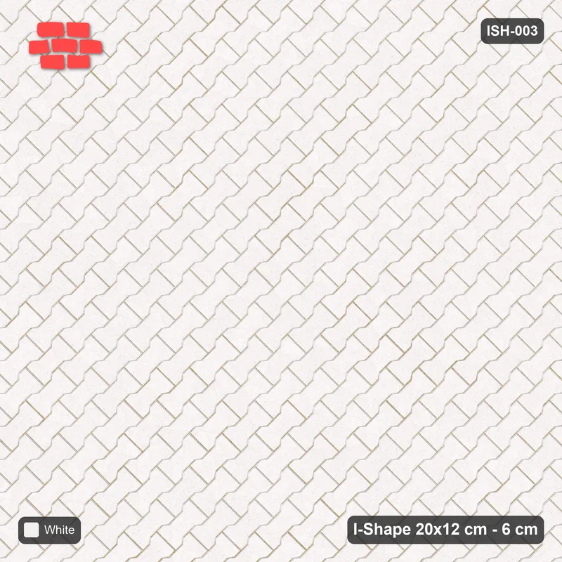 Interlock (Pasco) 20x12 cm · ISH-003 · Diagonal 45 deg lattice, solid tone · Top view Interlock (Pasco) 20x12 cm · ISH-003 · Diagonal 45 deg lattice, solid tone · Top view