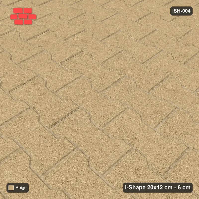Interlock (Pasco) 20x12 cm · ISH-004 · Aligned lattice, solid tone, kerb frame · Side view Interlock (Pasco) 20x12 cm · ISH-004 · Aligned lattice, solid tone, kerb frame · Side view