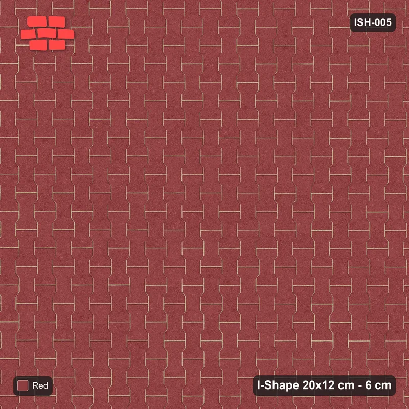 Interlock (Pasco) 20x12 cm · ISH-005 · Quarter-turn lattice, solid tone · Top view Interlock (Pasco) 20x12 cm · ISH-005 · Quarter-turn lattice, solid tone · Top view