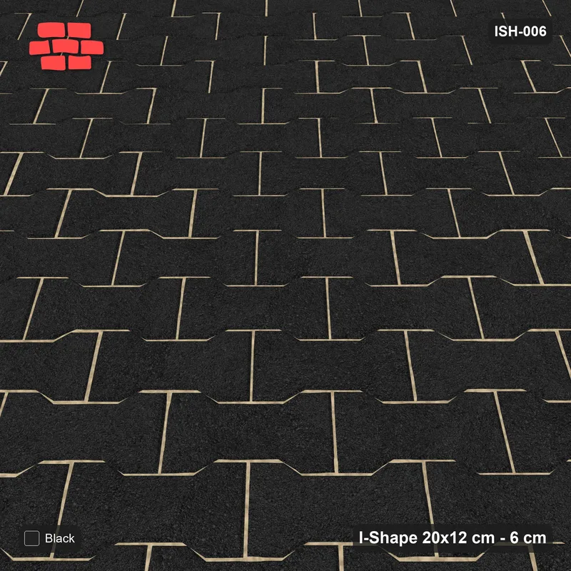 Interlock (Pasco) 20x12 cm · ISH-006 · Diagonal 45 deg lattice, solid tone, kerb frame · Side view Interlock (Pasco) 20x12 cm · ISH-006 · Diagonal 45 deg lattice, solid tone, kerb frame · Side view