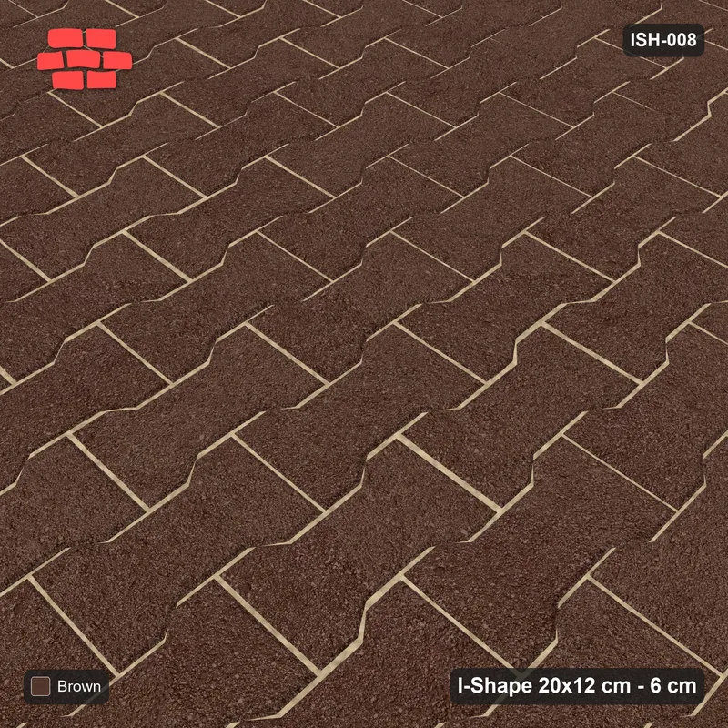 Interlock (Pasco) 20x12 cm · ISH-008 · Quarter-turn lattice, solid tone, kerb frame · Side view Interlock (Pasco) 20x12 cm · ISH-008 · Quarter-turn lattice, solid tone, kerb frame · Side view