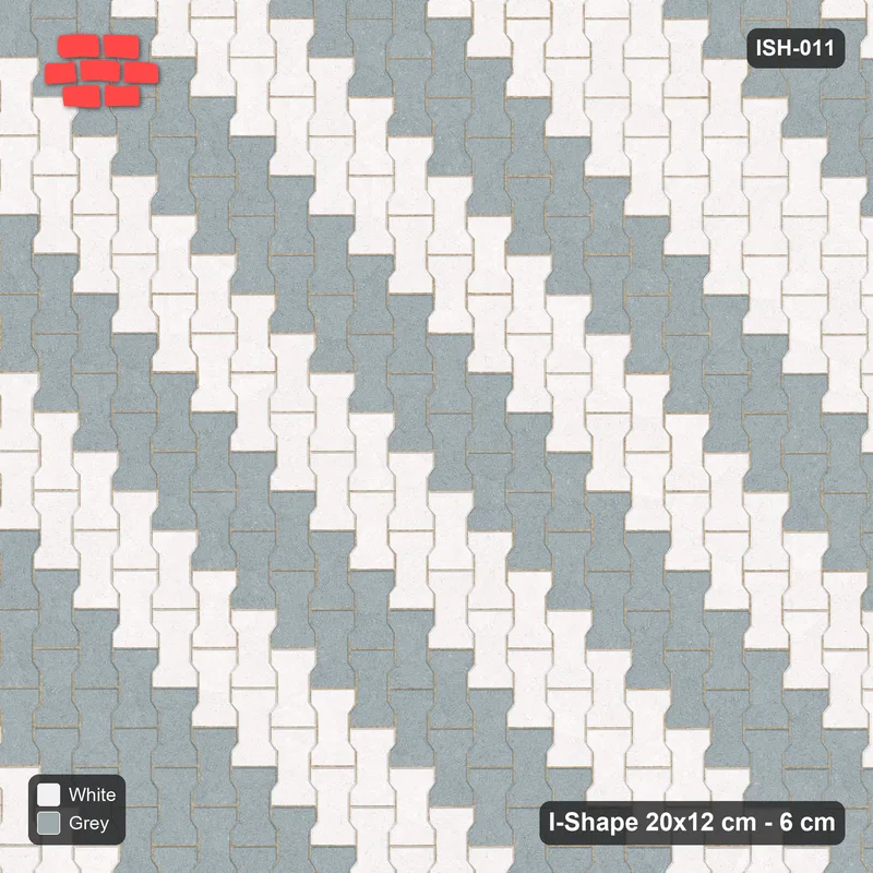 Interlock (Pasco) 20x12 cm · ISH-011 · Quarter-turn lattice, diagonal stripes 30cm · Top view Interlock (Pasco) 20x12 cm · ISH-011 · Quarter-turn lattice, diagonal stripes 30cm · Top view