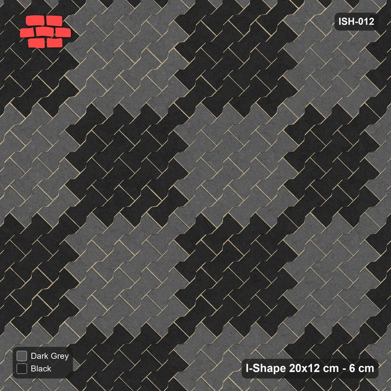 Interlock (Pasco) 20x12 cm · ISH-012 · Diagonal 45 deg lattice, checker 54cm, kerb frame · Top view Interlock (Pasco) 20x12 cm · ISH-012 · Diagonal 45 deg lattice, checker 54cm, kerb frame · Top view